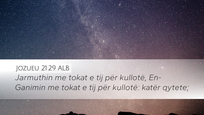 Jozueu 21:29 ALB Bible Verse Image