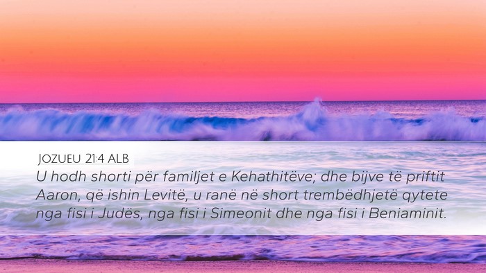 Jozueu 21:4 ALB Bible Verse Image