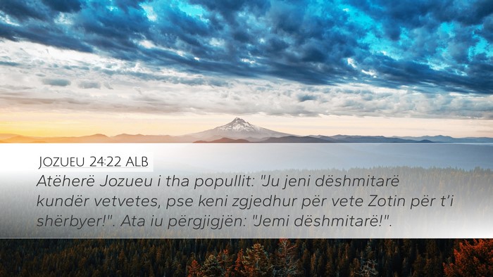 Jozueu 24:22 ALB Bible Verse Image