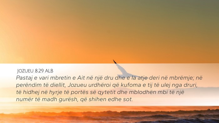 Jozueu 8:29 ALB Bible Verse Image