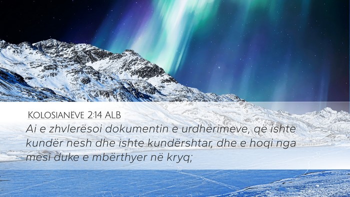 Kolosianëve 2:14 ALB Bible Verse Image