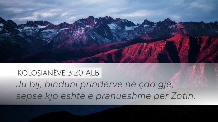 Kolosianëve 3:20 ALB Bible Verse Image