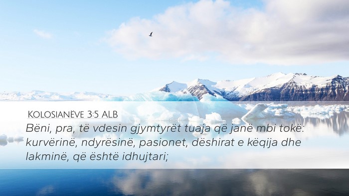 Kolosianëve 3:5 ALB Bible Verse Image