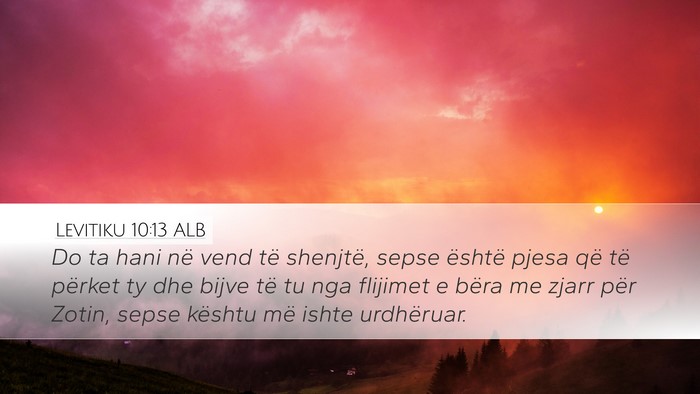 Levitiku 10:13 ALB Bible Verse Image