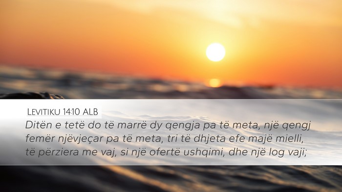 Levitiku 14:10 ALB Bible Verse Image