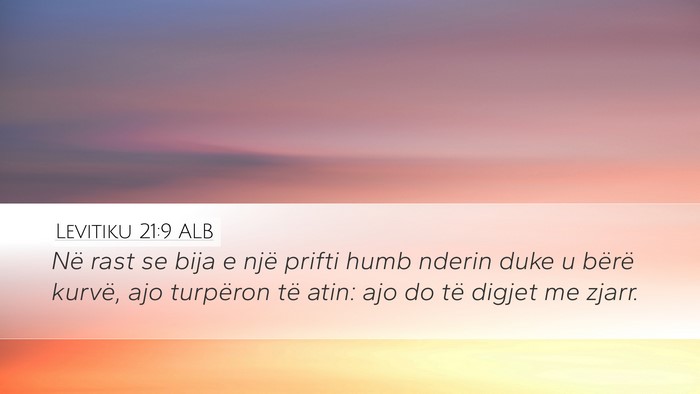 Levitiku 21:9 ALB Bible Verse Image