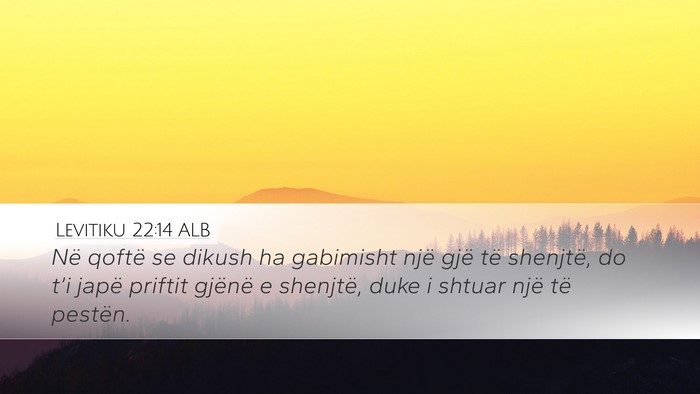 Levitiku 22:14 ALB Bible Verse Image