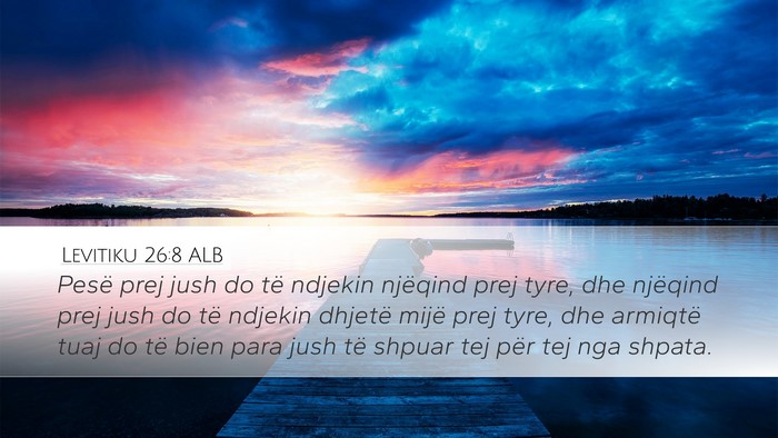 Levitiku 26:8 ALB Desktop Wallpaper - Pesë prej jush do të ndjekin njëqind prej - Desktop Bible Verse Wallpaper