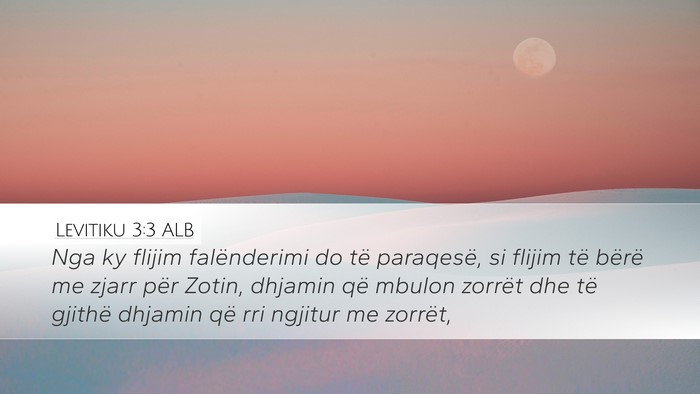 Levitiku 3:3 ALB Bible Verse Image