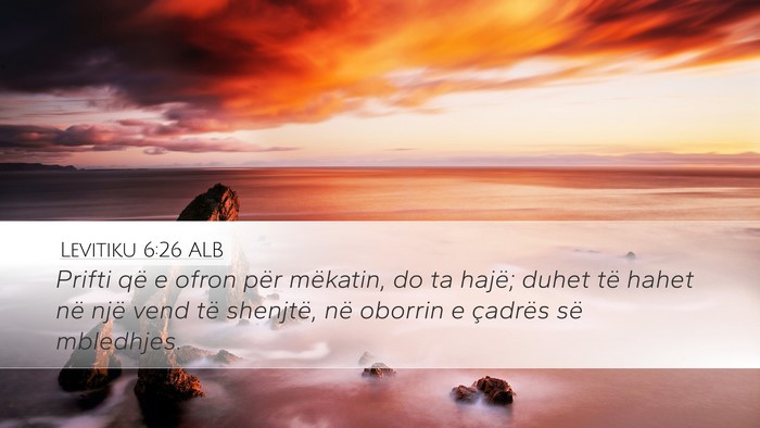 Levitiku 6:26 ALB Bible Verse Image