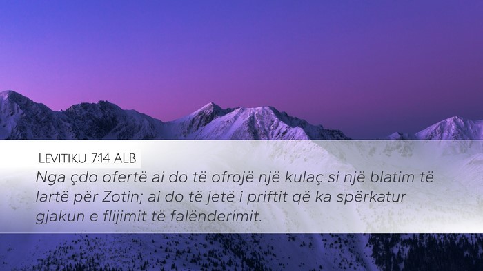 Levitiku 7:14 ALB Bible Verse Image