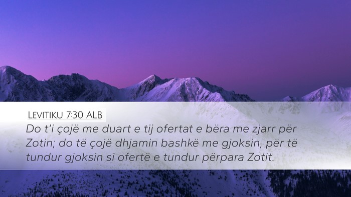Levitiku 7:30 ALB Bible Verse Image