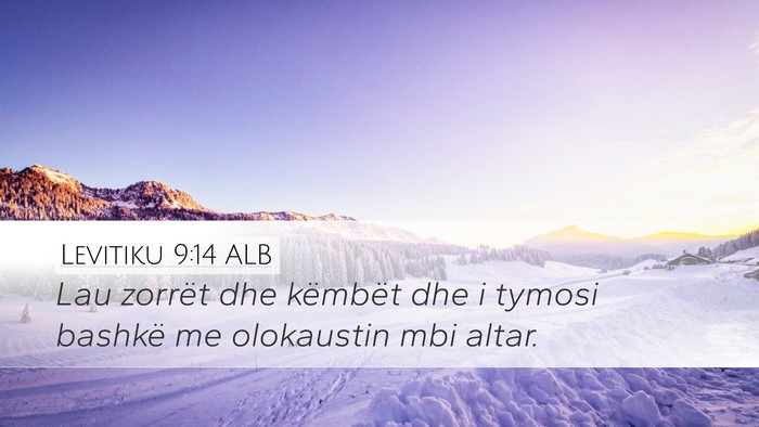 Levitiku 9:14 ALB Desktop Wallpaper - Lau zorrët dhe këmbët dhe i tymosi bashkë me - Desktop Bible Verse Wallpaper