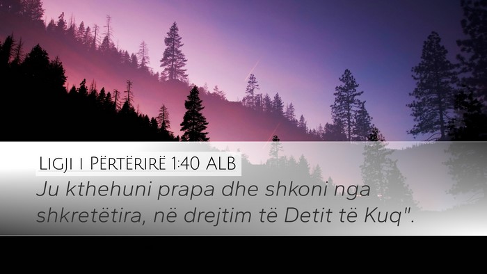 Ligji i Përtërirë 1:40 ALB Desktop Wallpaper - Ju kthehuni prapa dhe shkoni nga shkretëtira, - Desktop Bible Verse Wallpaper