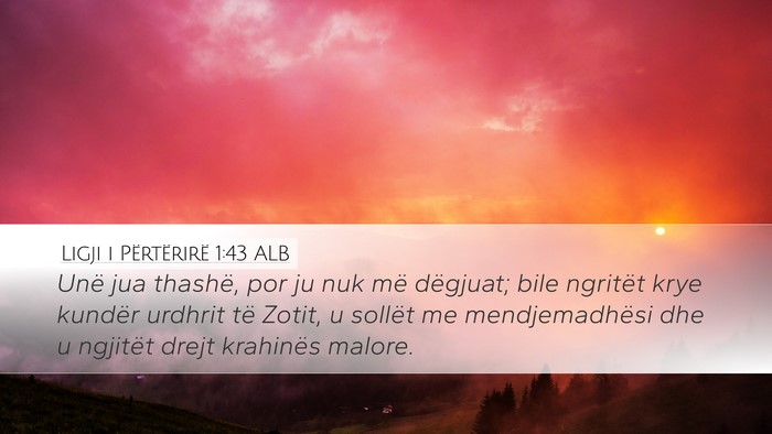 Ligji i Përtërirë 1:43 ALB Bible Verse Image