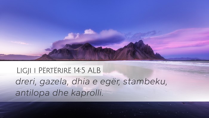 Ligji i Përtërirë 14:5 ALB Bible Verse Image