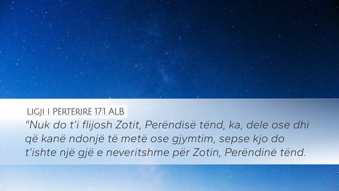 Ligji i Përtërirë 17:1 ALB Bible Verse Image