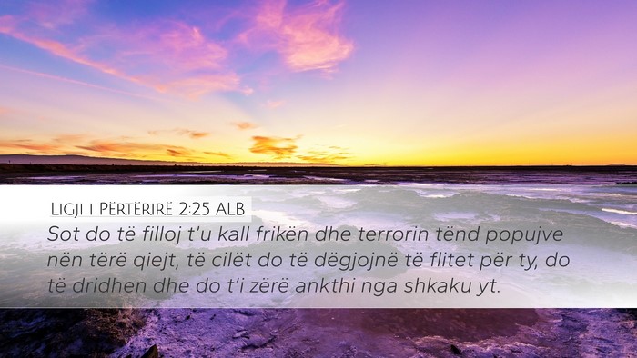 Ligji i Përtërirë 2:25 ALB Desktop Wallpaper - Sot do të filloj t’u kall frikën dhe terrorin - Desktop Bible Verse Wallpaper