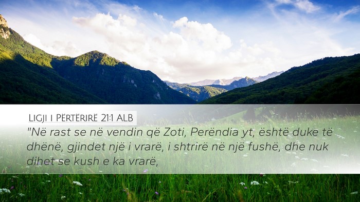 Ligji i Përtërirë 21:1 ALB Bible Verse Image