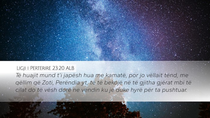 Ligji i Përtërirë 23:20 ALB Bible Verse Image