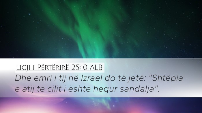 Ligji i Përtërirë 25:10 ALB Desktop Wallpaper - Dhe emri i tij në Izrael do të jetë: 