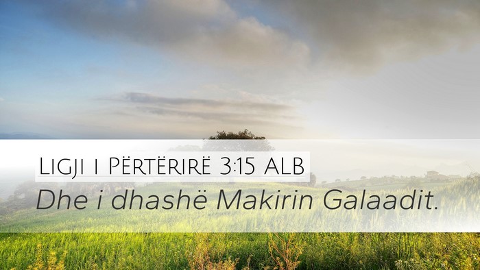 Ligji i Përtërirë 3:15 ALB Bible Verse Image