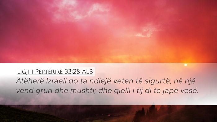 Ligji i Përtërirë 33:28 ALB Bible Verse Image