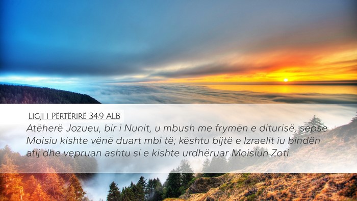 Ligji i Përtërirë 34:9 ALB Bible Verse Image