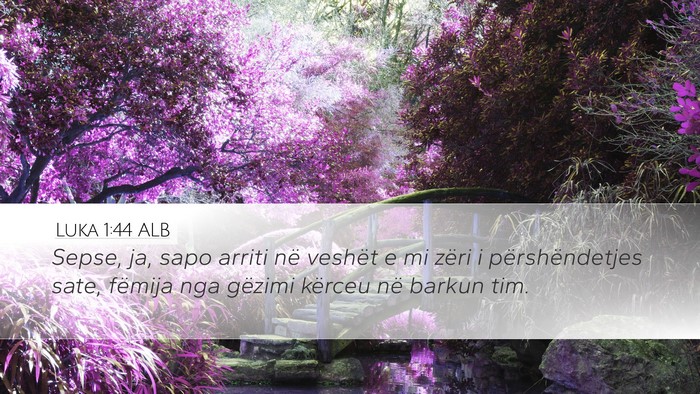 Luka 1:44 ALB Desktop Wallpaper - Sepse, ja, sapo arriti në veshët e mi zëri i - Desktop Bible Verse Wallpaper