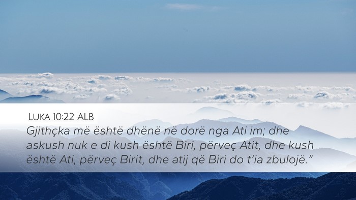 Luka 10:22 ALB Bible Verse Image
