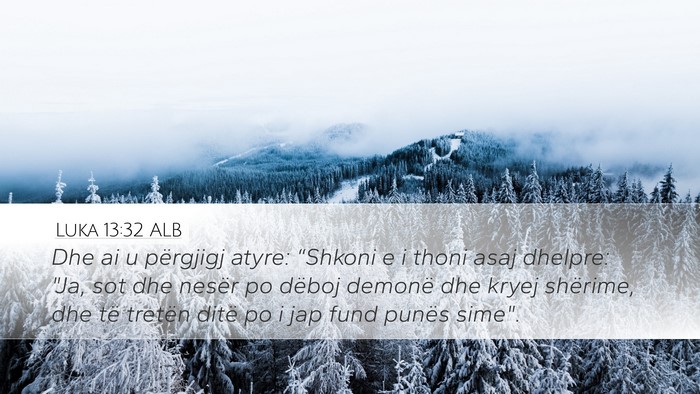 Luka 13:32 ALB Bible Verse Image