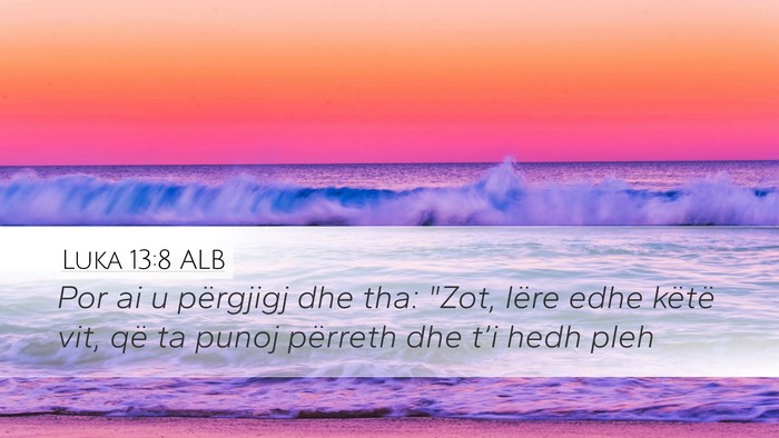 Luka 13:8 ALB Desktop Wallpaper - Por ai u përgjigj dhe tha: 