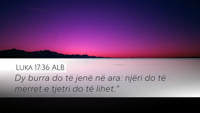 Luka 17:36 ALB Desktop Wallpaper - Dy burra do të jenë në ara: njëri do të - Desktop Bible Verse Wallpaper