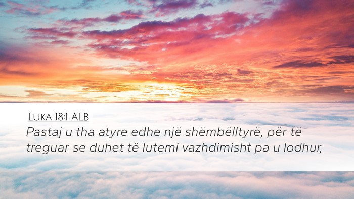 Luka 18:1 ALB Bible Verse Image