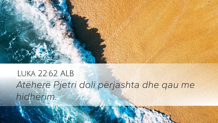Luka 22:62 ALB Desktop Wallpaper - Atëherë Pjetri doli përjashta dhe qau me - Desktop Bible Verse Wallpaper
