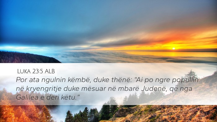 Luka 23:5 ALB Bible Verse Image