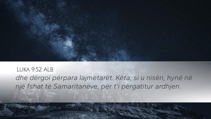 Luka 9:52 ALB Bible Verse Image