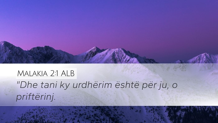 Malakia 2:1 ALB Bible Verse Image