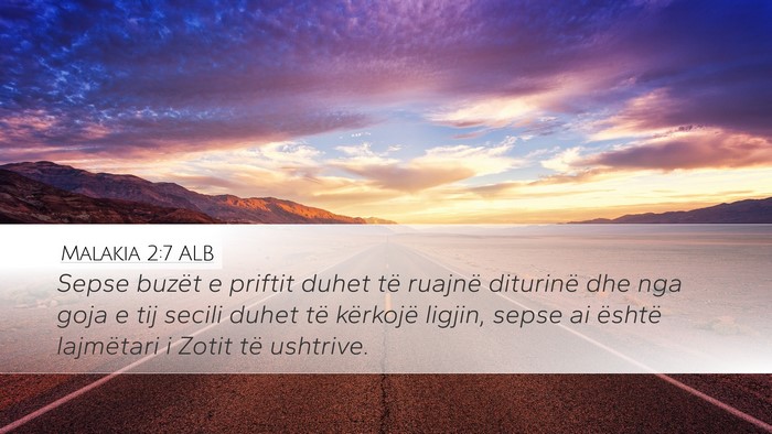Malakia 2:7 ALB Bible Verse Image