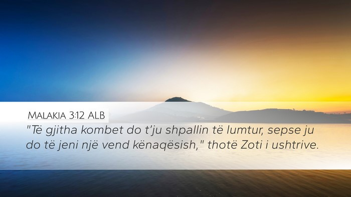 Malakia 3:12 ALB Bible Verse Image