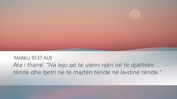 Marku 10:37 ALB Bible Verse Image