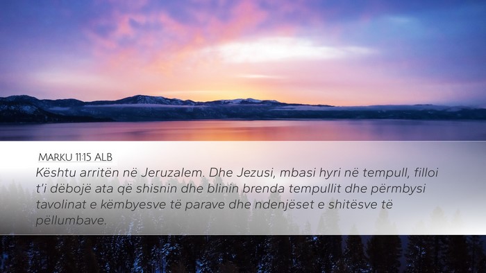 Marku 11:15 ALB Bible Verse Image