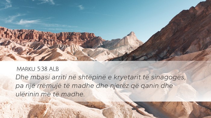 Marku 5:38 ALB Bible Verse Image