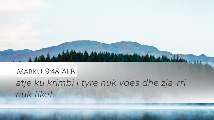 Marku 9:48 ALB Desktop Wallpaper - atje ku krimbi i tyre nuk vdes dhe zja-rri nuk - Desktop Bible Verse Wallpaper