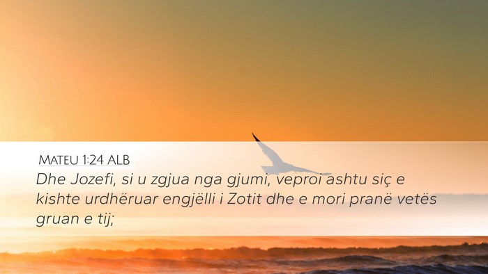 Mateu 1:24 ALB Bible Verse Image