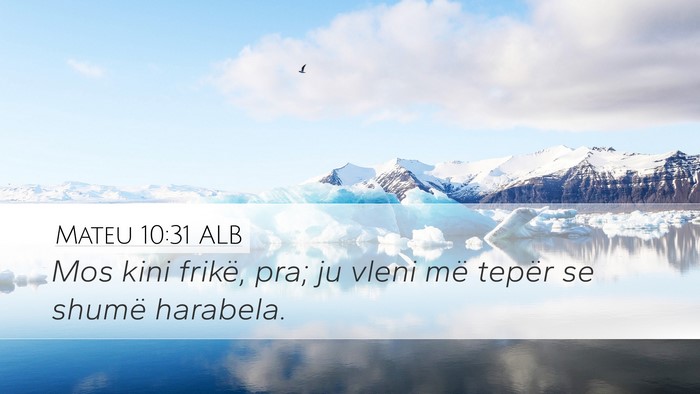 Mateu 10:31 ALB Desktop Wallpaper - Mos kini frikë, pra; ju vleni më tepër se - Desktop Bible Verse Wallpaper