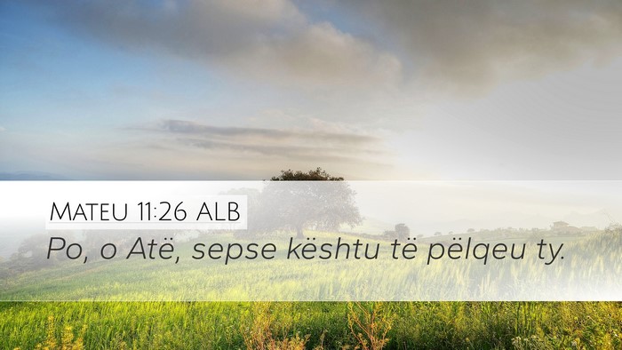 Mateu 11:26 ALB Bible Verse Image