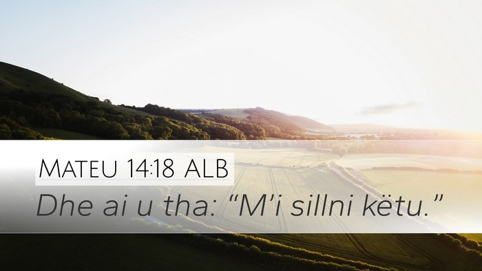 Mateu 14:18 ALB Desktop Wallpaper - Dhe ai u tha: “M’i sillni - Desktop Bible Verse Wallpaper