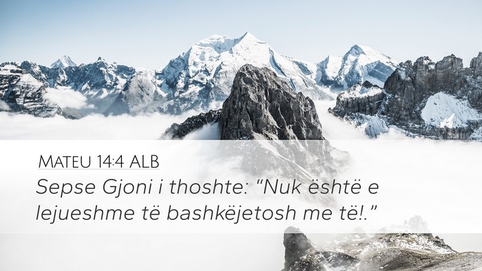 Mateu 14:4 ALB Bible Verse Image