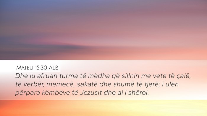 Mateu 15:30 ALB Bible Verse Image